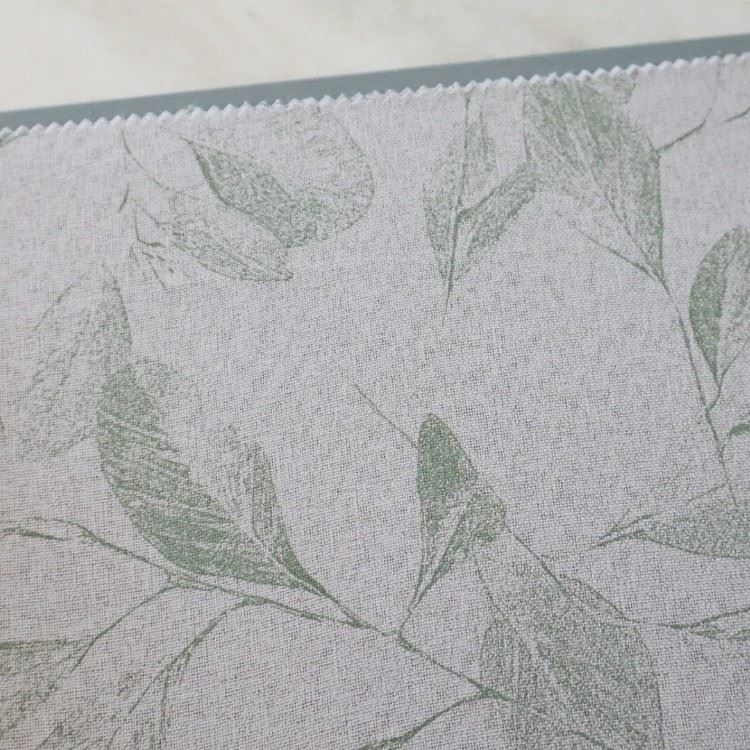 Nature Sage Leaf Silicone Blackout Curtain Fabric factory
